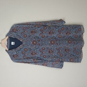 CAbi Floral Print Longsleeve Shirt Dress